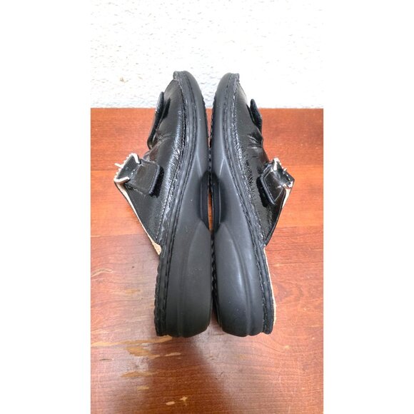 Firm Comfort Women Black Leather Slide Sandals Adjustable Straps Size 39 /8.5 US - Picture 5 of 7